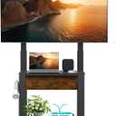 Rolling TV Stand with Fabric Drawer Storage for 32-75 Inch Flat/Curved Screen up to 220lbs LCD/LED/OLED Adjustable Height Mobile TV Cart with Wheels for Home Office Outdoor Max VESA 600x400mm