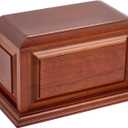 Handcrafted Solid Cherry Wood Funeral Cremation Urn Box for Human Ashes Memorial Urn for Loved One up to 240lbs (Large)