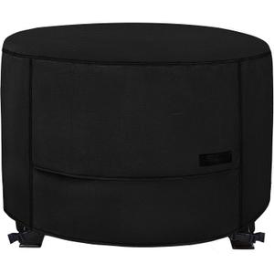 NettyPro Fire Pit Cover Round Waterproof Outdoor Firepit Cover for Gas Propane Fire Pit Table, 44 x 20 inch, Black