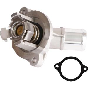 MITZONE Aluminum Engine Coolant Thermostat Housing Assembly Compatible with 2016-2019 Chevy Cruze 2018-2025 Equinox 2016-2022 Buick Encore 2016-2025 Malibu 2018-2025 GMC Terrain (528074526(Upgrade Aluminum))