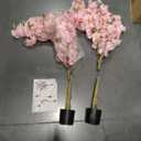 OUSHENG 2 Pack Artificial Cherry Blossom Tree, Fake Plants Indoor Decor, Faux Pink Sakura Flowers for Living Room Home House Entryway Bedroom Office Inside Decorations, 4FT