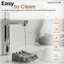 DOXOLOGY Gray Stone Marble Soap Dish Bathroom Organizer - Resin Soap Dish with Rectangular Design 3.7" L x 2.8" W - Self Draining Soap Dishes Keeps Countertop Neat - Marble Look Soap Tray for Sink