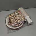 120PCS Cheetah Print Birthday Decorations Plates, Leopard Print Party Paper Plates Napkins and Cups, Leopard Cherry Theme Disposable Dinner Plate Tableware, Animal Print Plates Party Supplies Serve 30