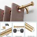 2 Pack Telescoping Curtain Rods,1Inch Diameter Drapery Rods 48-84Inch Length Adjustable Rod with Brackets Window Treatment-Warm Gold
