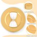Teruntrue 24 Pcs Gold Charger Plates with Beaded 13 Inch Plastic Charger Plates for Dinner Plate, Gold Chargers for Table Setting, Round Chargers Plate for Wedding Party Holiday Event Tabletop Decor
