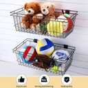 Coume 2 Pcs Large Black Slatwall Basket 23.6 x 11.8 x 7.9 Inch Metal Slatwall Panel Hanging Wire Basket Multifunctional Mounted Hanging Accessories for Kitchen Garage Storage and Home Display