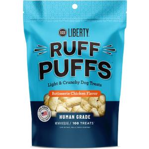 BIXBI Ruff Puffs Flavored Dog Training Treats, Rotisserie Chicken, 4 oz (Best By 10/22/26)