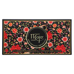 Maja Soap, Perfumed Bar Soap, Body Wash Bar, Clean and Moisturize your Skin, Beautifully Scented, 1 set of 3 Soaps, 3.1 Oz Each Soap, 1 Box (9.3 Ounce (Pack of 1), RED)