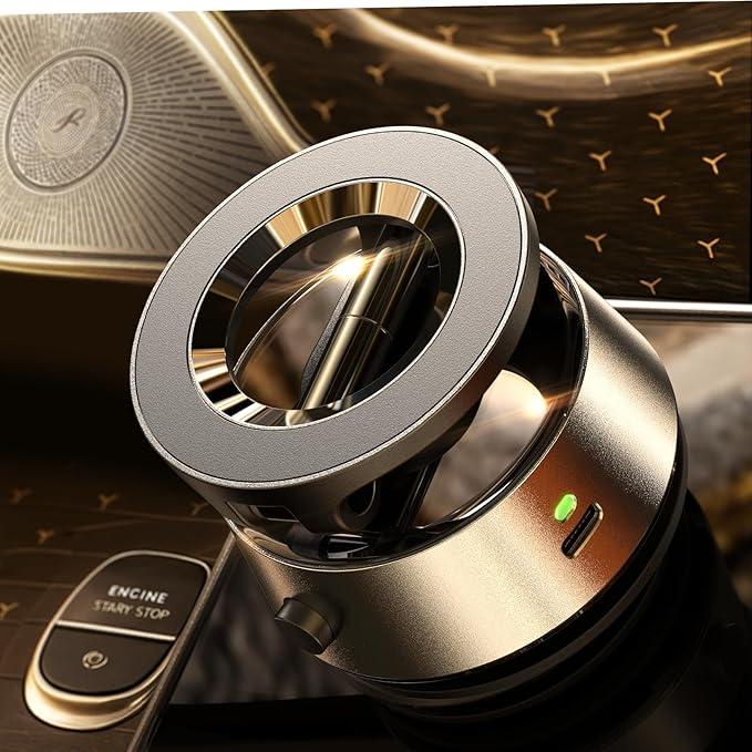 LISEN for MagSafe Suction Car Phone Holder Mount, Electric Vacuum Magnetic Phone Holder Stand, 360° Adjustable Vlogging Travel, Only for Mirror/Smooth Surface, for iPhone 17 16e 16 Pro Max 15 14 13 12, Gray