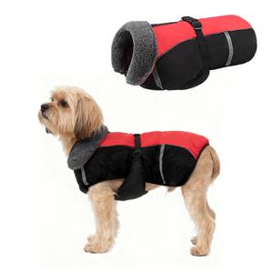 SCENEREAL Warm Dog Coat - Waterproof Dog Jacket for Large Dogs, Fleece Vest with Adjustable Buckle & Leash Hole, Windproof Reflective Cold Weather Coats for Small Medium Large Dogs, XL