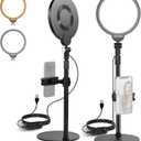 NEEWER Basics 2 Pack 7" Desk Ring Lights for Video Recording, 10W Dimmable Full Screen Key Lighting with Stands & Phone Holders for iPhone Computer Laptop Vlog Live Streaming Video Conference, R06