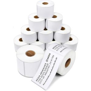 Aegis Adhesives - 2 1/4" X 4" Direct Thermal Labels (12 Rolls, 350 Labels/Roll) for Shipping and Postage - Perforated, Compatible with Rollo, Zebra, and Other Desktop Label Printers
