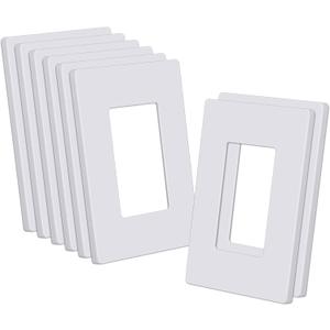CML Decorator Screwless Wall Plate, 1-Gang Receptacle Outlet Cover, 8 Pack Hidden Screw Smooth Face Switch Plates, Standard Size 2.91"x4.68", UL Listed, White