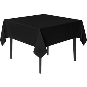 sancua Black Square Tablecloths 60x60 Inch - Fabric Table Cloth for Square or Round Tables, Washable Polyester Table Cover for Dinner, Holiday Party, Decorative Display Tables