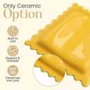 Ceramic Ravioli Spoon Rest for Stove Top, Spatula Holder for Counter, Funny Yellow Spoon Rest for Italian Kitchen Decor, Funny Kitchen Decor, Italian Themed Gifts for Cooks