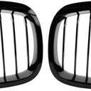E46 Grill, Black Kidney Grille Compatible with 2003-2006 E46 325Ci 330Ci 2-Door LCI Single Slat Gloss Black Grill (Not For M3)