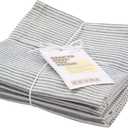 MEEMA Cloth Napkins Set of 4 | Cotton Napkins Cloth Washable | Farmhouse Table Dinner  Servilletas de Tela | 18x18 in - Pinstriped Blue