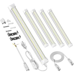 ELEKICO 4 Pack 2ft Led Shop Lights, 6000k 40w 5600lm 24 Inch Led Light Fixture Power Cord Wth on/Off Switch, Linkable 2ft Shop Light for Small Garage Ceiling Storage Area Workbench Basement Attic