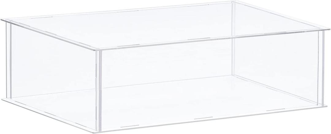MECCANIXITY Acrylic Display Case Plastic Box Clear Assemble Dustproof Showcase 14x12.2x4.1 Inch for Collectibles Items