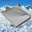 HOMFINE Cooling Blankets for Hot Sleepers - Summer Blanket Thin Lightweight Breathable Soft Double Side Enhanced Cooling for Bed Couch Sofa, Keep Cool for Night Sweats (Grey, 60 x 80 inches)