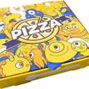 10 x 10 Pizza Boxes Takeout Protective Delivery Containers Collapsible Paper Yellow Color Printing Square Carton Patterns Portable Package for Restaurant Home 10 Inch Corrugated Cardboard (12 Pack)