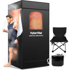 Sauna Box, Portable Sauna for Home, Large Sauna Tent with 3.0L Steamer for Full Body SPA, Easy Assembly Quick Heat-Up Sauna Experience (Black and Grey)