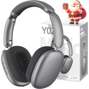 Wentronic Y02 Active Noise Cancelling Headphones,60H Battery,5 EQ Music Modes,Hi-Res Audio,Deep Bass,Foldable Wireless Over Ear Bluetooth 5.4 Headset,Breathable Leather Earpads (Grey)