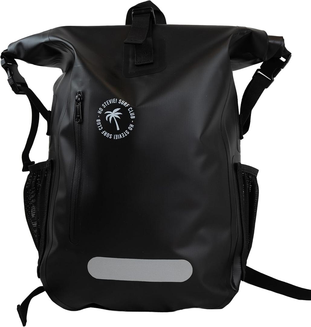 Ho Stevie! Waterproof Surf Backpack - Heavy Duty with Laptop Sleeve - Roll Top Closure Keeps Your Gear Dry In Bag - 25L