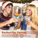 4 Pack Retro Christmas Winter Reusable Neoprene Insulator Cup Sleeve for Cold Hot Drinks, Hello Winter Merry Christmas Gloves Botanical Neutral Can Drink Cooler Sleeves Gifts for Women Girls