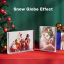 Acina Christmas Photo Frame Glitter Liquid: Clear Acrylic Floating Sparkle Water Personalized Snow Globe Picture Frame - Cute Family Couple Custom Gift (Snow) (White Snow, 5x7'')