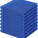Homaxy 100% Cotton Waffle Weave Kitchen Dish Cloths, Ultra Soft Absorbent Quick Drying Dish Towels, 12 x 12 Inches, 8-Pack, Blueberry