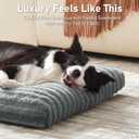 FURTIME Washable Dog Bed Large Sized Dogs, Deluxe Dog Crate Beds Comfy Fluffy Kennel Pad Anti-Slip Pet Sleeping Mat, Machine Washable Dogs Pillow, 35"x23"x3.5", Gray