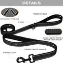 Joytale Dog Leash Heavy Duty for Large Dogs that Pull, Double Handle for Traffic Control, Double-Sided Reflective Leashes for Large Medium Dogs Night Safety, 5FT, Black