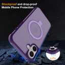 Hocase for iPhone 16 Case 6.1", with Magnetic Ring Stand [Compatible with MagSafe] [Military Grade Protection] Slim Shockproof Translucent Protective Phone Case - Purple