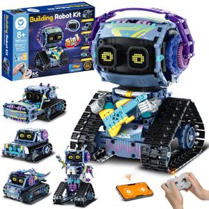 Sillbird Robot Building Kit with Remote Control STEM Gifts for Kids Boys Ages 8-12, Coding Robotic Technic Creative Toys for Birthday - Build 5in1 Model with 469 Pieces