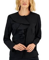 Le Suit Women's Ruffled Stretch Crepe Jacket 22w