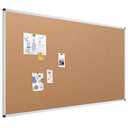 VIZ-PRO Large Cork Bulletin Board, 96 X 48 Inches, Wall-Mounted Corkboard with Silver Aluminium Frame for School, Office, and Home 8' X 4'