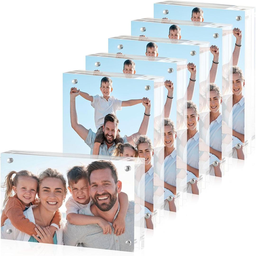 6 Pcs 3.5x5 Acrylic Photo Frames, 20mm Thicker