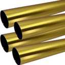 72" HEAVY DUTY Round Closet Rod | 32mm Diameter | Satin Brass Clothes Pole | 4 Pack