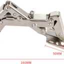 170 Degree Hinges Frameless Cabinet Door Hinges Hidden Hydraulic Adjustable Mounting Hinges Soft Closing Stainless Steel Buffer Damping Wardrobe,2 Pair (Full Coverage)