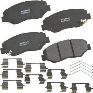 Bendix Premium SBC914 Ceramic Front Brake Pads for Acura ILX 2015-2013, Honda Accord 2017-2003, Civic 2021-2012, CR-V 2006-2002, CR-V 2016-2012, CR-Z 2016, Element 2011-2003, Fit 2014-2013
