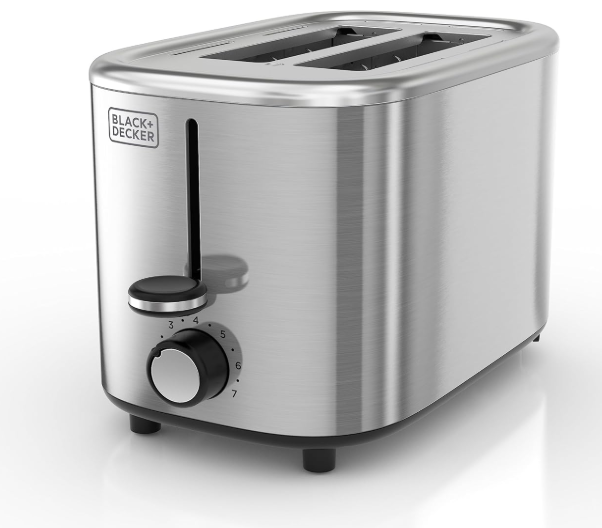 BLACK+DECKER® 2Slice Toaster with 7 Toast Shade Settings, ExtraWide Slots for Bagels, Stainless Steel Exterior Finish