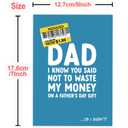 2 x FeliBebe Funny Fathers Day Gift for Dad, Hilarious Fathers Day Card from Daughter or Son, Unique Fathers Day Decoration on His Day