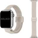 Solace Bands Slim Imperium Adapt Adjustable Nylon Braided Watch Band - Compatible w/All Apple Watches - Solace Apple Watch Bands for Women & Men - Smart Watches Band Series 11 10 9 8 7-1 SE (44/45/46/49MM, Sand)