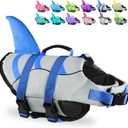 Fragralley Dog Life Jacket Shark, Dog Life Vest Adjustable Ripstop, Dog Swimming Safety Vest with Superior Buoyancy & Rescue Handle for Small Medium Large Dogs, Swim, Pool, Beach, Boating -L