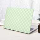 Seorsok Compatible with MacBook Air 13 Inch Case2022 2021 2020 2019 2018 Release A1932 A2179 M1 A2337,Elegant Leather Plastic Hard Shell Case Transparent Keyboard Cover,Green PVC Grid No Logo Cutout