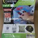 CenDale Premium DTF Transfer Film 13"x19" - A3 Plus 50 Sheets Double-Sided Matte Clear PreTreat Sheets PET Heat Transfer Paper for DIY Direct Print on All Fabric and Colors T-Shirts Textile