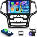 4+64G Android Car Stereo for Jeep Grand Cherokee 2014 2015 2016 2017-10 Inch IPS Touchscreen Radio with Wireless Carplay & Android Auto, 32 EQ DSP/WiFi/GPS/SWC + AHD Rear View Camera