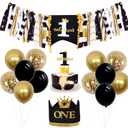 Sursurprise Hip Hop 1st Birthday Party Decorations Notorious One High Chair Banner Cake Topper Crown for Boys Hip Hop First Birthday The Big One Biggie Old School Rap Party Supplies