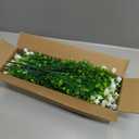 Grunyia 10 Bundles Artificial Fake Flowers, Faux Outdoor Plastic Plants UV Resistant Shrubs Outside Indoor Decorations (White-Eucalyptus)